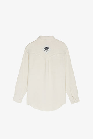 White Raw Edge Western Shirt