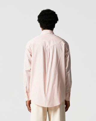 White/Pink Striped Flag Western Shirt