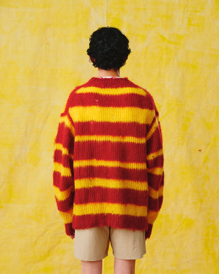Distressed Mohair Striped Jumper