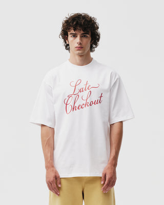 White Red Script Tee