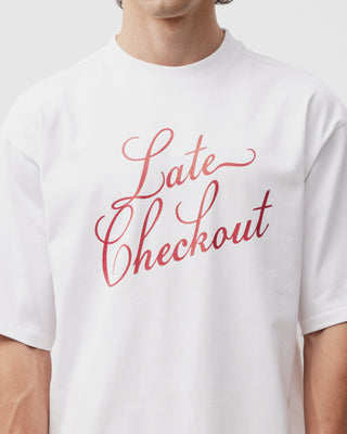 White Red Script Tee