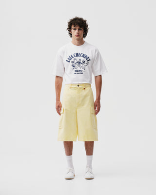 Yellow Faded Cargo Shorts