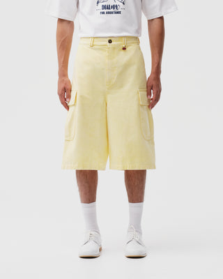 Yellow Faded Cargo Shorts