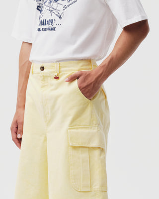 Yellow Faded Cargo Shorts