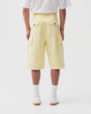 Yellow Faded Cargo Shorts