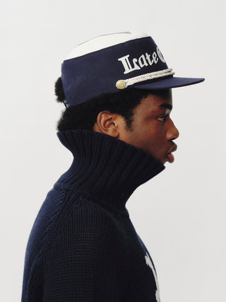 Navy/White Bellboy Cap