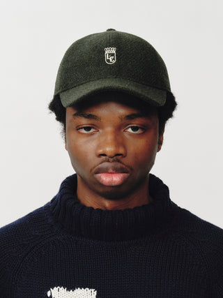 Dark Green Wool Baseball Cap