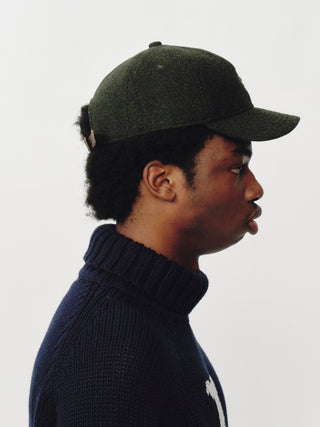 Dark Green Wool Baseball Cap