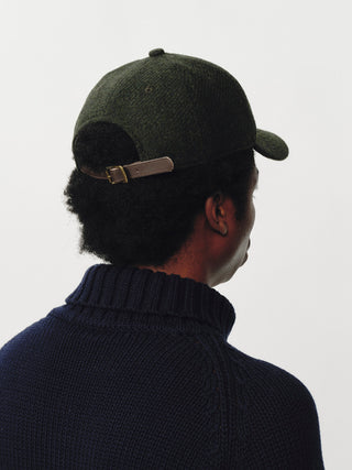 Dark Green Wool Baseball Cap