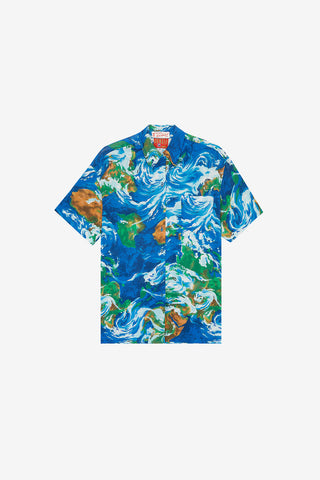 Kenzo Jungle Abstract Ocean Print Shirt (Early 1990s)