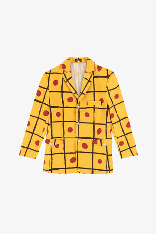 Yellow Checkered Blazer