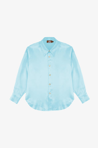 Sky Blue Silk Shirt