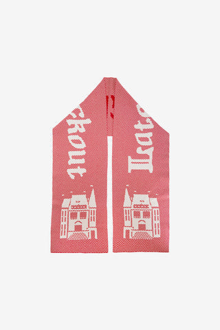 Red/White Herringbone Hotel Logo Scarf