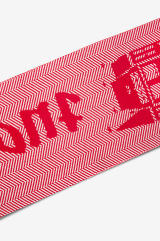 Red/White Herringbone Hotel Logo Scarf