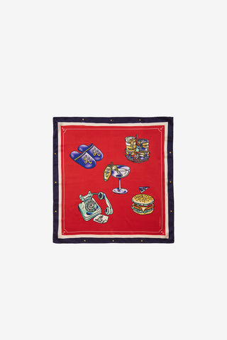 Red/Navy Amenities Silk Handkerchief