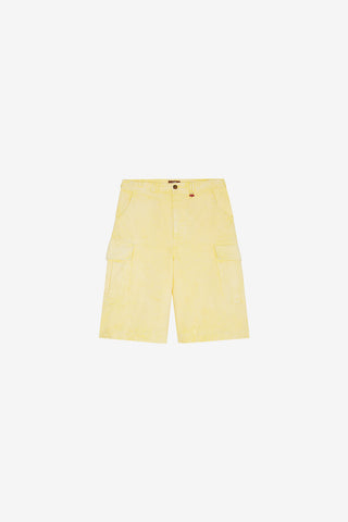 Yellow Faded Cargo Shorts