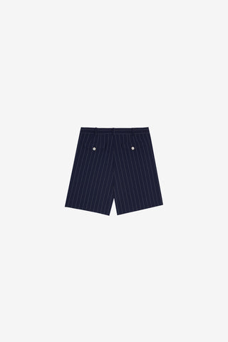 Navy Pinstripe Origami Shorts