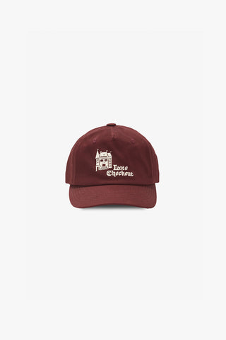 Burgundy Hotel Logo 5 Panel Cap
