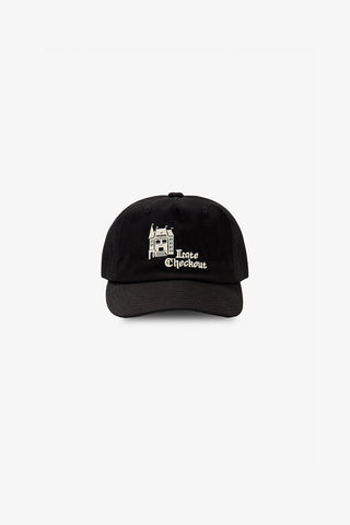 Black Hotel Logo 5 Panel Cap