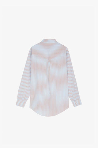 White/Blue Striped Flag Western Shirt