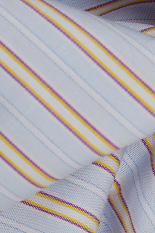 White/Blue Striped Flag Western Shirt