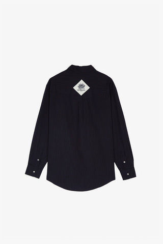 Navy Pinstripe Western Shirt