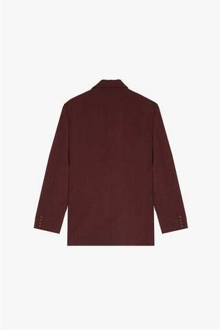 Burgundy Double-Breasted Blazer