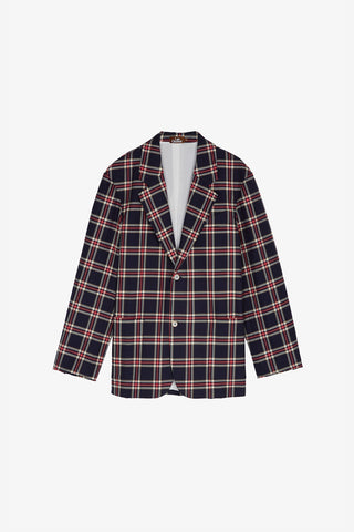 Navy Checkered Blazer