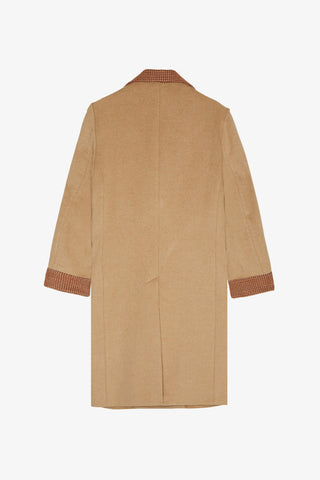 Camel Double-Breasted Coat