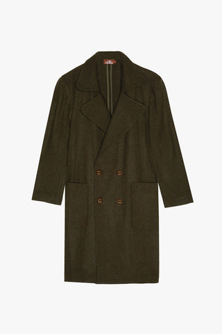 Dark Green Double-Breated Coat