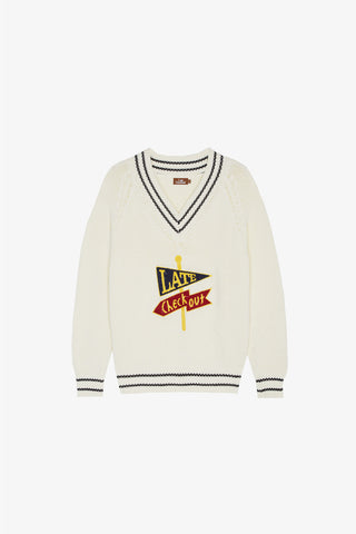 White V-Neck Jumper