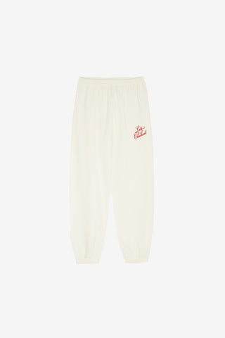 White/Red Script Joggers