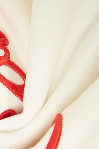 White/Red Script Crewneck Sweatshirt