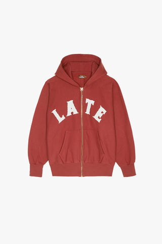 Burgundy Late Zipper Hoodie