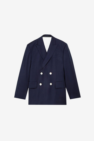 Navy Double-Breasted Blazer