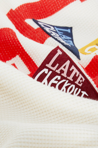 White LC 5 Vintage Waffle L/S Tee
