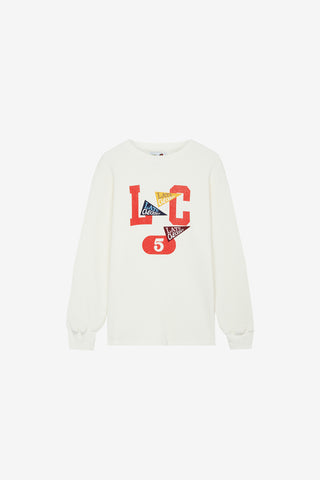 White LC 5 Vintage Waffle L/S Tee