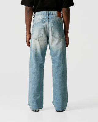 Light Blue Raw Edge Patched Jeans