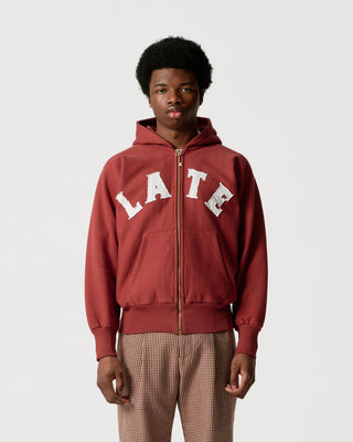 Burgundy Late Zipper Hoodie