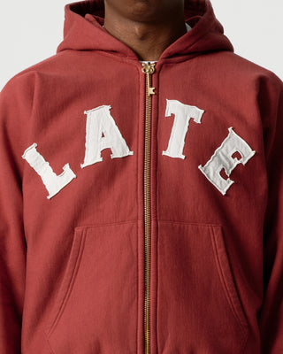 Burgundy Late Zipper Hoodie
