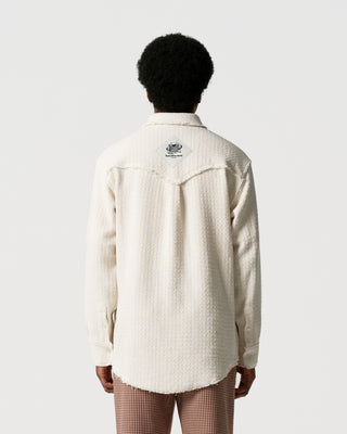 White Raw Edge Western Shirt