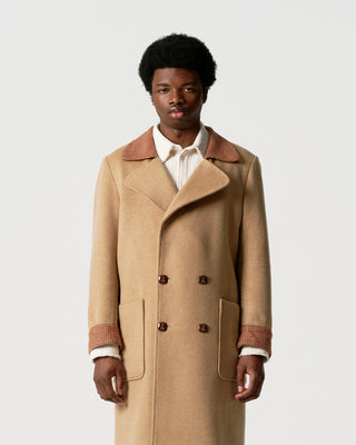 Camel Double-Breasted Coat
