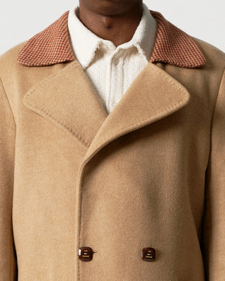 Camel Double-Breasted Coat
