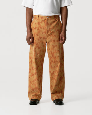 Orange Leaf Camo Work Trousers