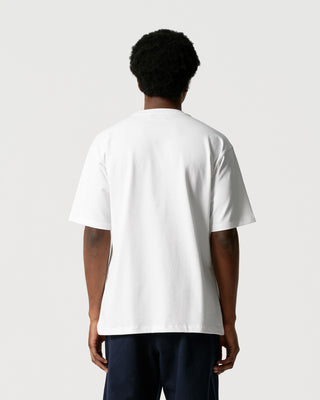White Blue Script Tee
