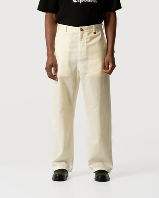 White Waxed Work Trousers