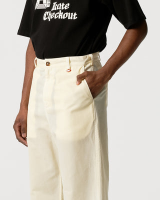 White Waxed Work Trousers