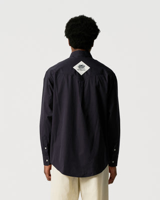 Navy Pinstripe Western Shirt