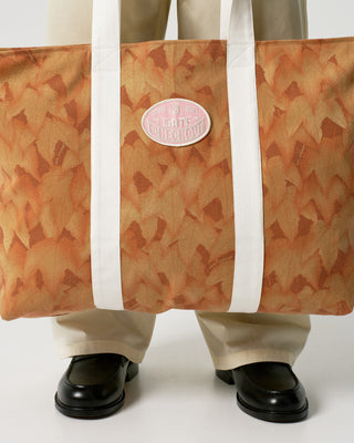 Orange Leaf Camo Zipper Tote Bag