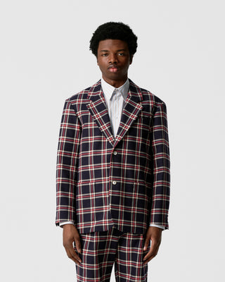 Navy Checkered Blazer